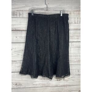 Zoey Black Lace Midi Skirt size 10 Witchy Boho Whimsigoth Dark Fairy Career Y2K